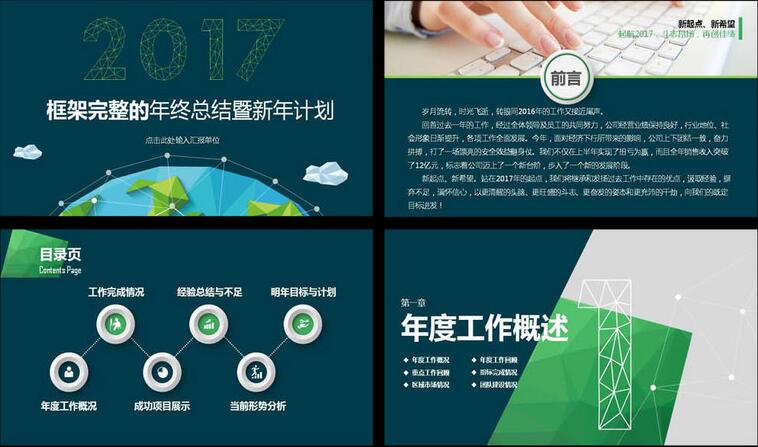 2017鸡年企业撰写工作计划ppt模板